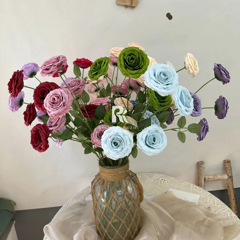 

Multi head Barbie Bubble Rose Simulation Flower Decoration Living Room Flower Arrangement Wedding T-Stand Decoration Ornament