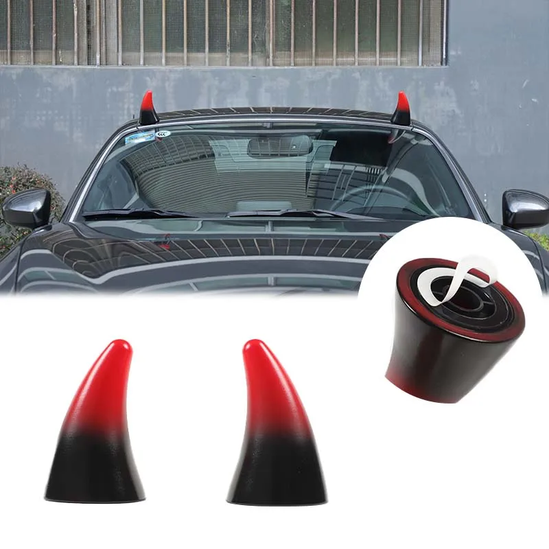 

For Mazda MX-5 Miata 2016+ PVC red car roof decoration horn three-dimensional sticker car exterior accessories