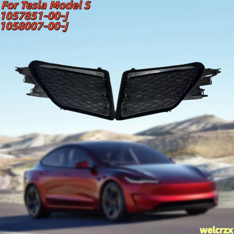 Bumper Grille Side Active Shutter Grille For Tesla Model S Fog Lamp Case 1057851-00-J 1058007-00-J 1057851 2016-2020 Auto Parts