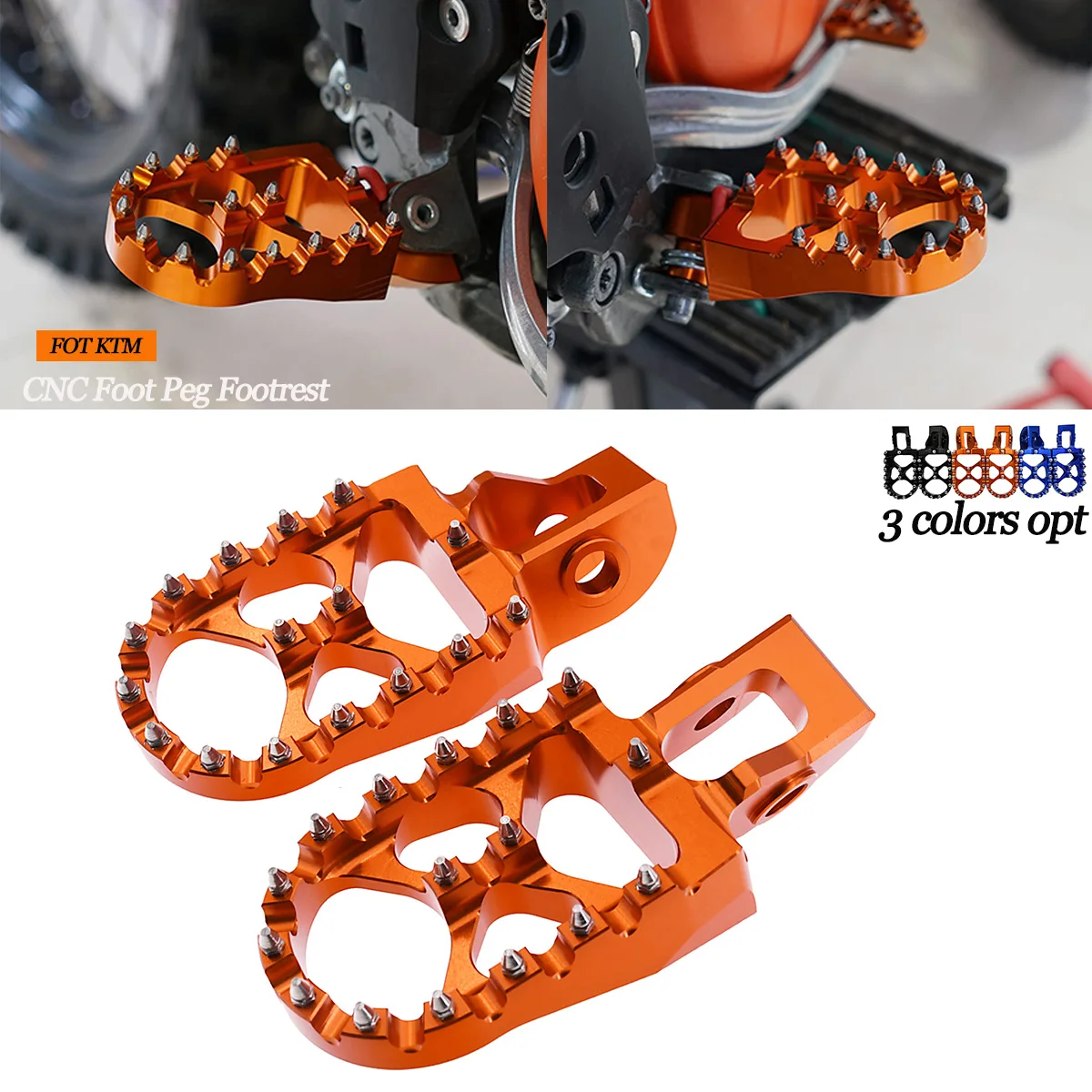 Motorcycle Foot Pegs FootRest Footpegs Rests Pedals For KTM EXC EXCF XC XCF SX SXF 85 125 150 200 250 300 350 450 530 2017-2023