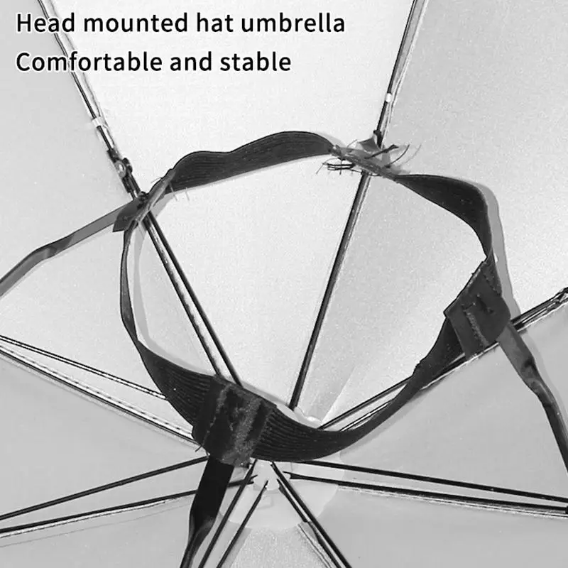 Tragbarer, freihändiger Regenschirmhut mit UV-Schutz und regendichtem Design, perfekt zum Wandern, Angeln, Gärtnern und Camping. – Detail 10