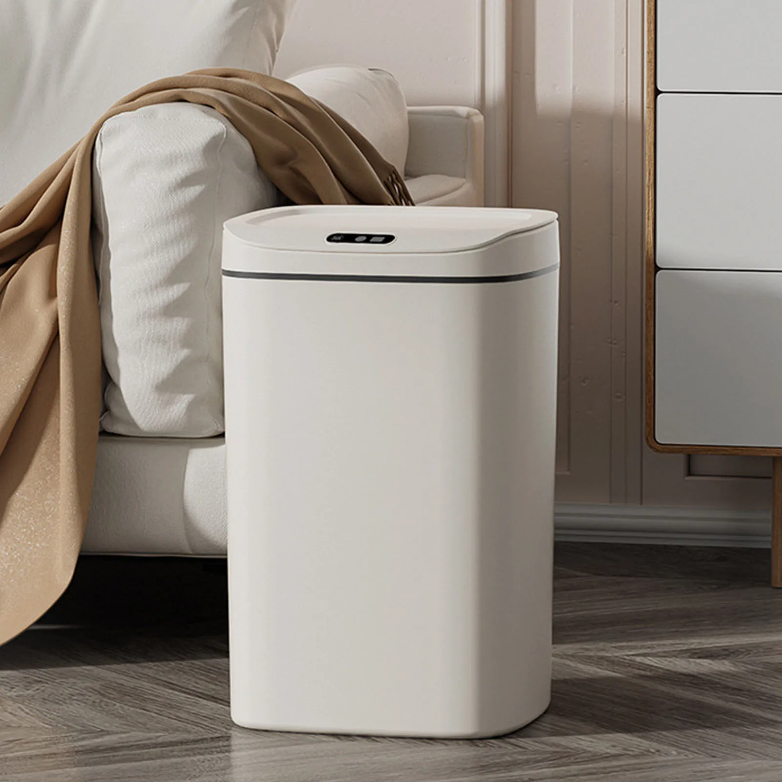 Bathroom Automatic Trash Can Battery Powered Prevent Smell Easy To Clean Automatic Motion Sensor Rubbish Can for Living Room