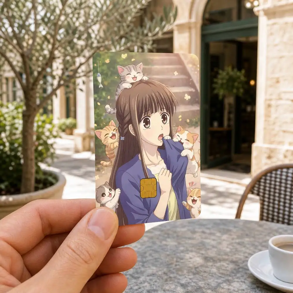 Fruits Basket T-Tohru Honda Waterproof Bank Card Sticker Skin for Credit Debit Chip Cards Decorative Cover Film