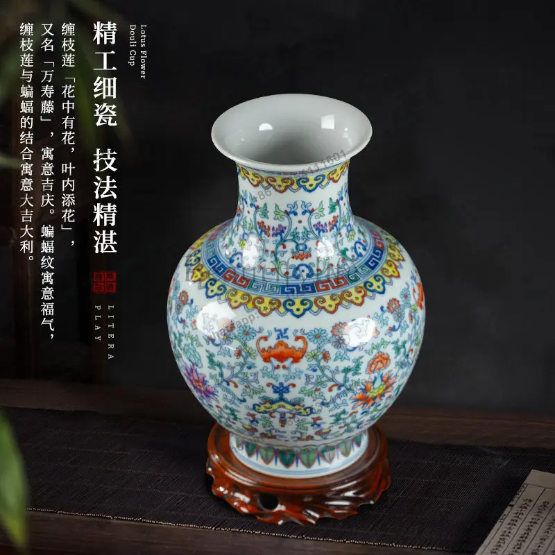 HOT Jingdezhen ceramic vase hand-painted blue and white porcelain ornament high-end porcelain vase