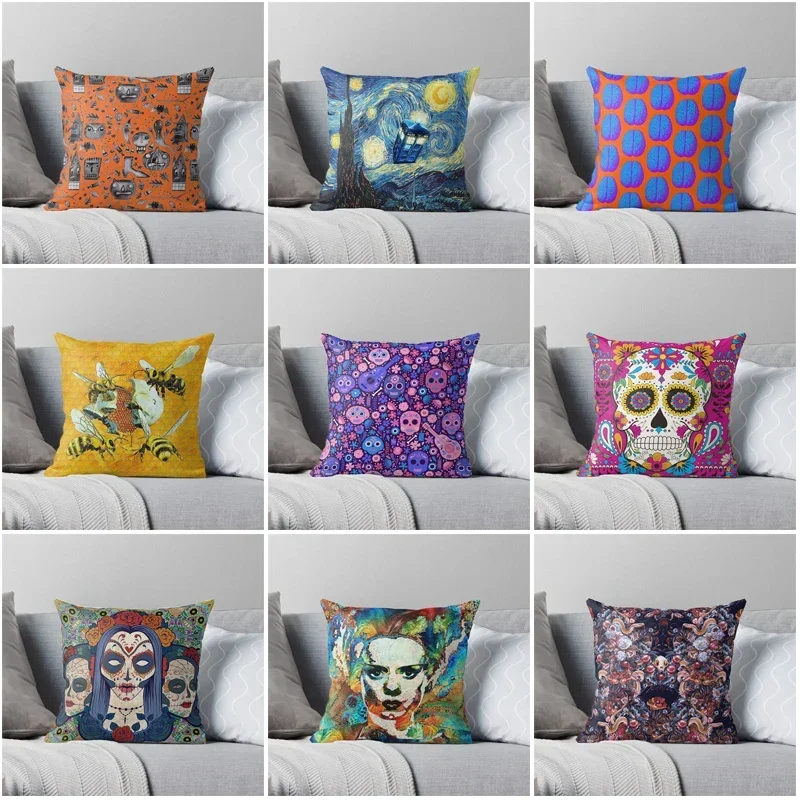 Skeleton funny Decorative Home pillow case Cushion covers40x40cm 50x50 60x60cm Modern Living Room sofa House bed halloween