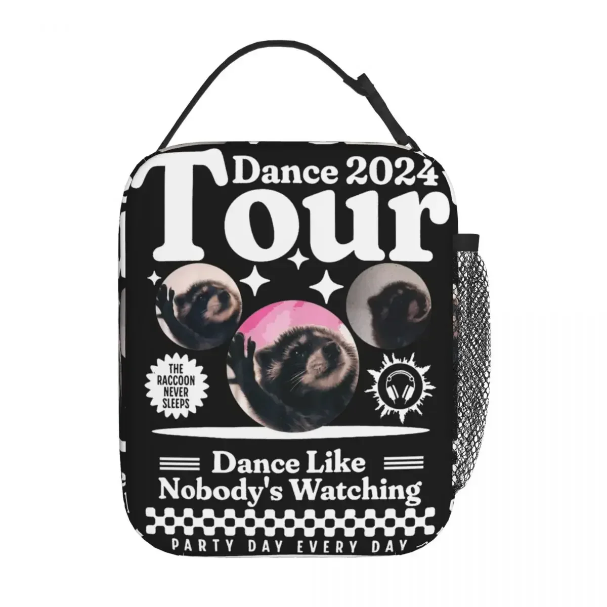 

Изолированная сумка для обеда Pedro Dancing Raccoon Merch для улицы, сумка для хранения еды с милыми животными, герметичный термохолодильник, ланч-бокс