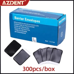 AZDENT-sobres de barrera ScanX para rayos X, tamaño de 300 piezas, 2 placas de fósforo, bolsa protectora para dientes, pieza de laboratorio