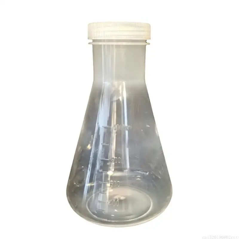 D5BB Portable Clear Plastic Graduated Flasks with Leakproof Cap for School Laboratory