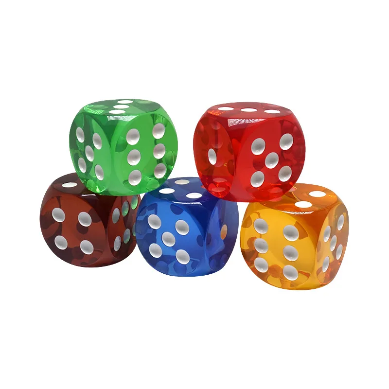 5Pcs/Set Standard Points DIY Dice 25mm Round Coner 6th Side Dice & Compatible with War Game Board Games,D&D RPG MTG Table Game