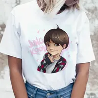 Jungkook Kpop T Shirt  Suga J Hope Women Jin JIMIN V Top Tshirt for K Pop Korean Fashion Tees Funny Female T-shirt K-pop