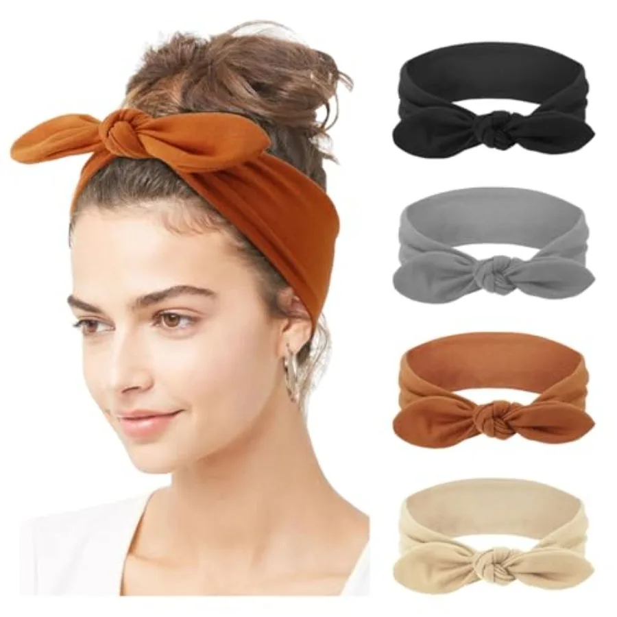

Adjustable Knotted Headbands Non Slip Elasti Yoga Hair Bands Solid olors Headbands for Women and Girls
