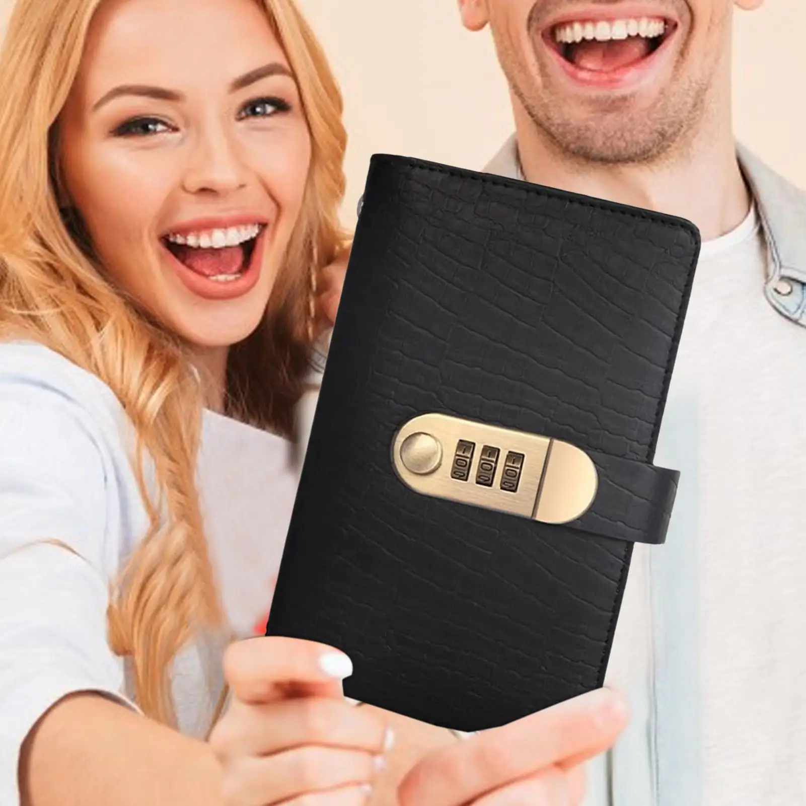 PU Leather 100 Envelope Challenge Binder Waterproof Reusable Budget Saving Book With Password Lock Banknote Colletion Booklet