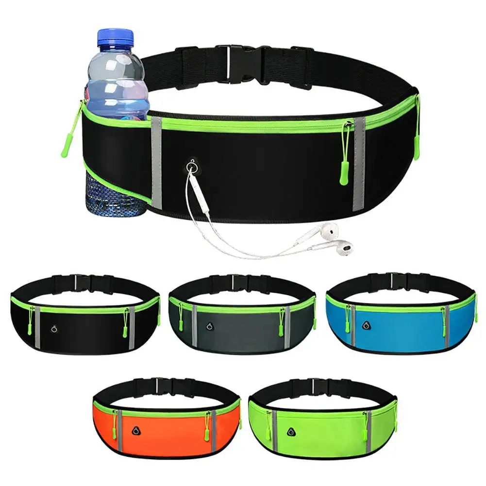 Running Waist Bag With Bottle Holder Mobile Phone Running Belt Waterproof Men Women for  Hiking Cycling Running Gym Sports