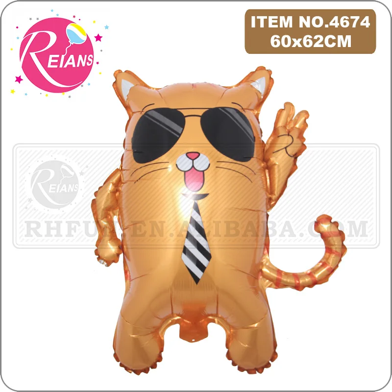 Cute Cartoon Animal sunglasses Cat Balloon Birthday Decoration Kids Toy globos Event Party Baby Shower Supplier decoration