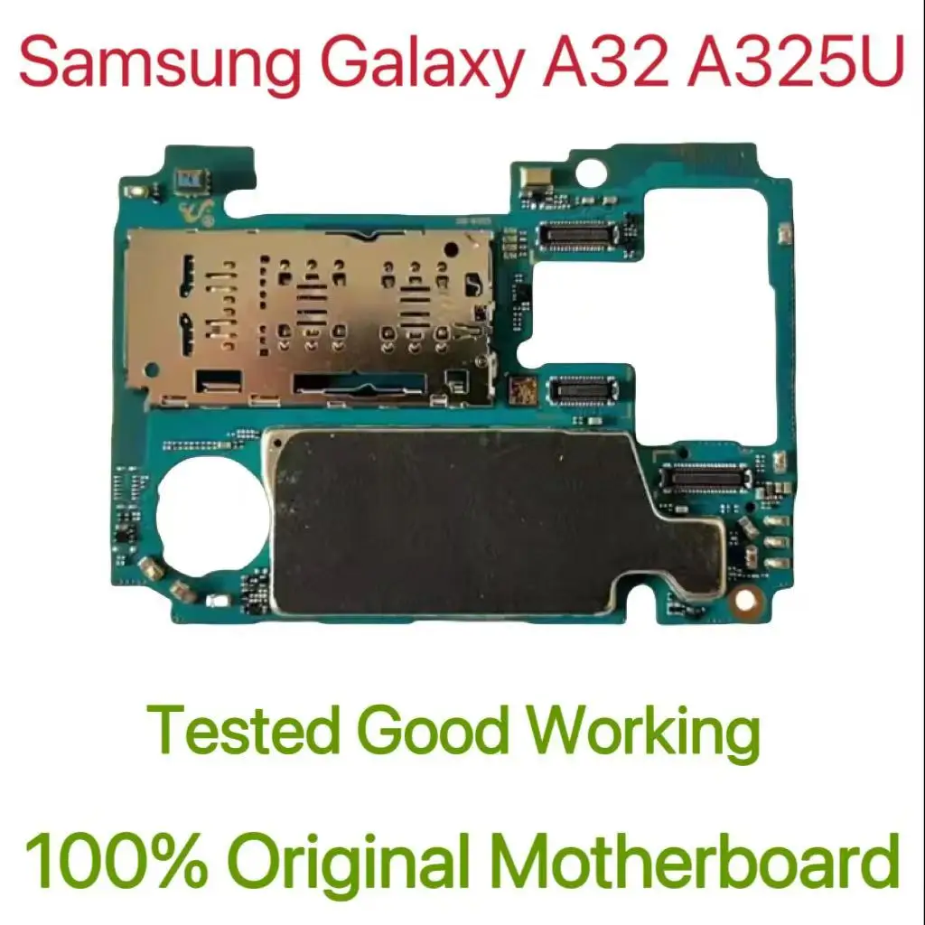 Original Unlocked Main Board For Samsung Galaxy A32 A325U 5G Mainboard Motherboard Unlocked With Chips Circuits Flex Cable