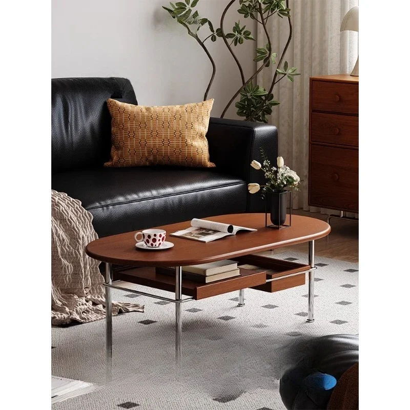 Small apartment solid wood living room French coffee table