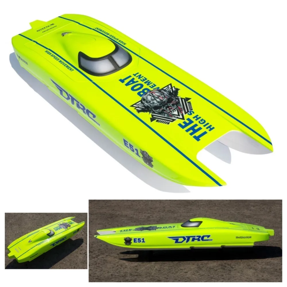 Coque de bateau RC pour jouets E51, bateaux de course électriques, télécommande, modèles de navires à grande vitesse TH23211-SMT7