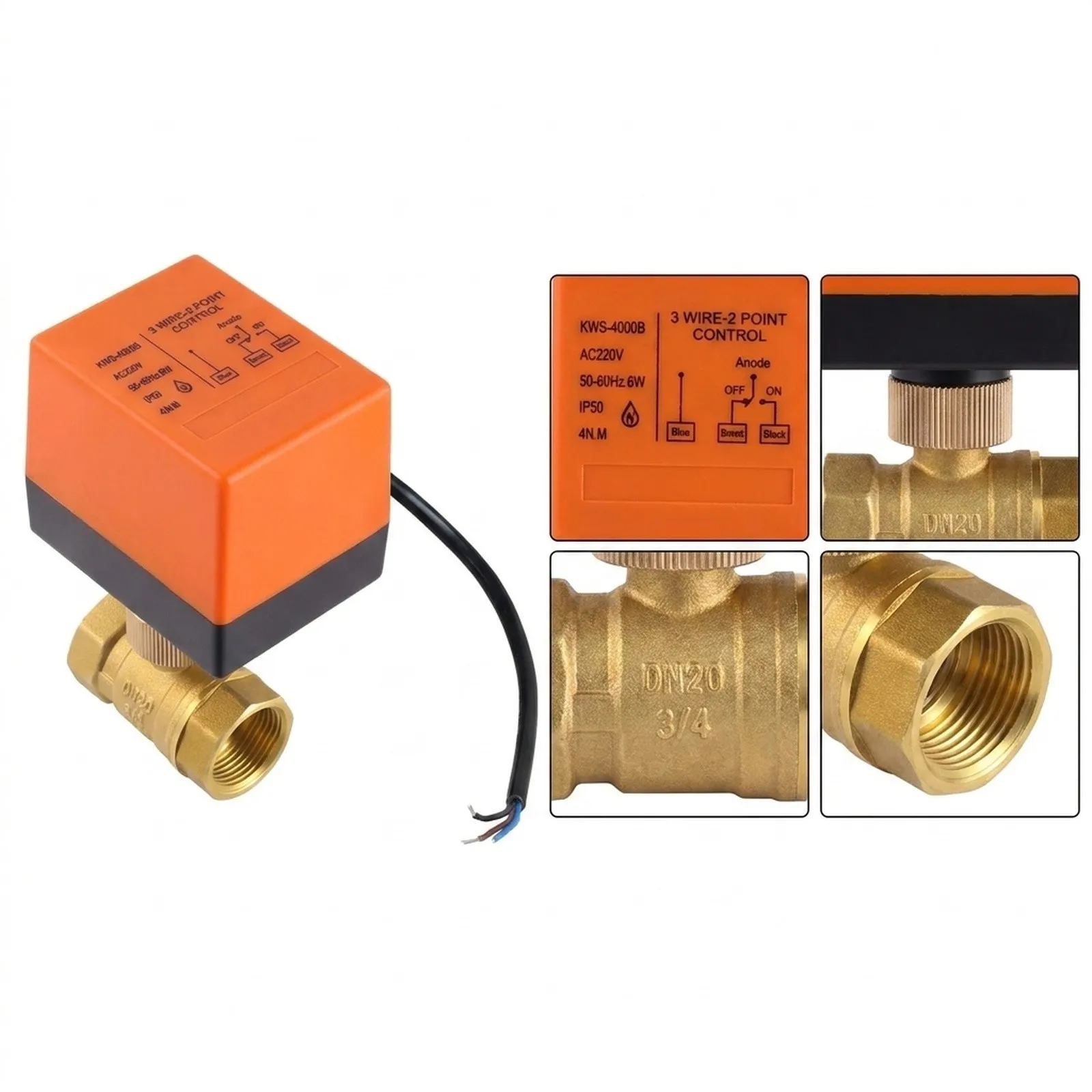 Electric Ball Valve DN20 AC220V with Construction and Efficient Operation through Synchronous Motor Technology