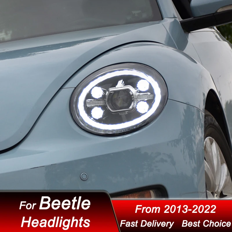 Hot Car Headlights For Volkswagen VW Beetle 13-22 to new style full LED Auto Headlamp Assembly Projector Lens Accessories Kit