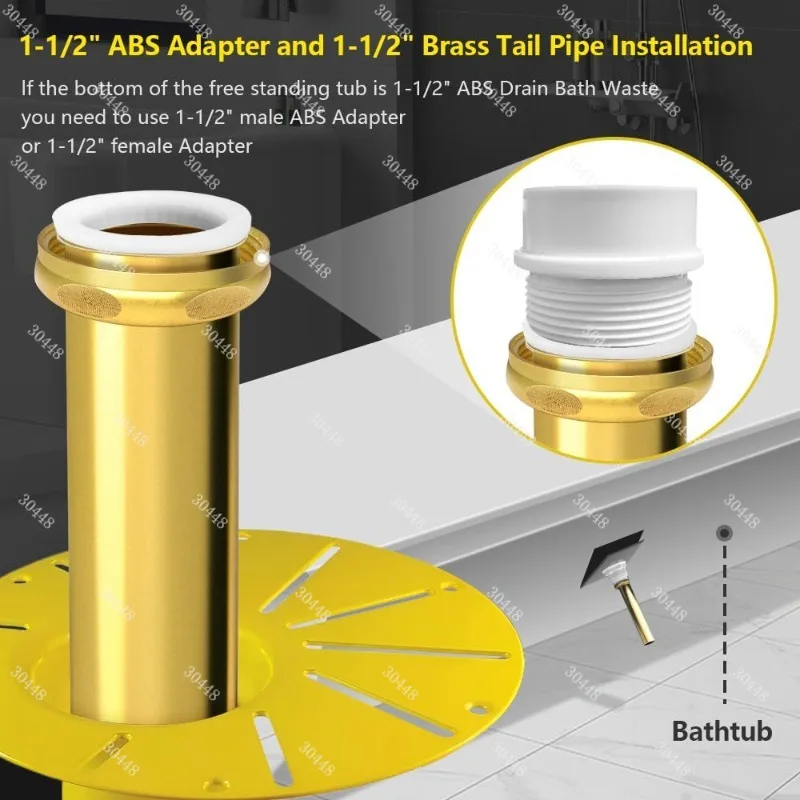 Freestanding bathtub drain kit for standalone bathtubs