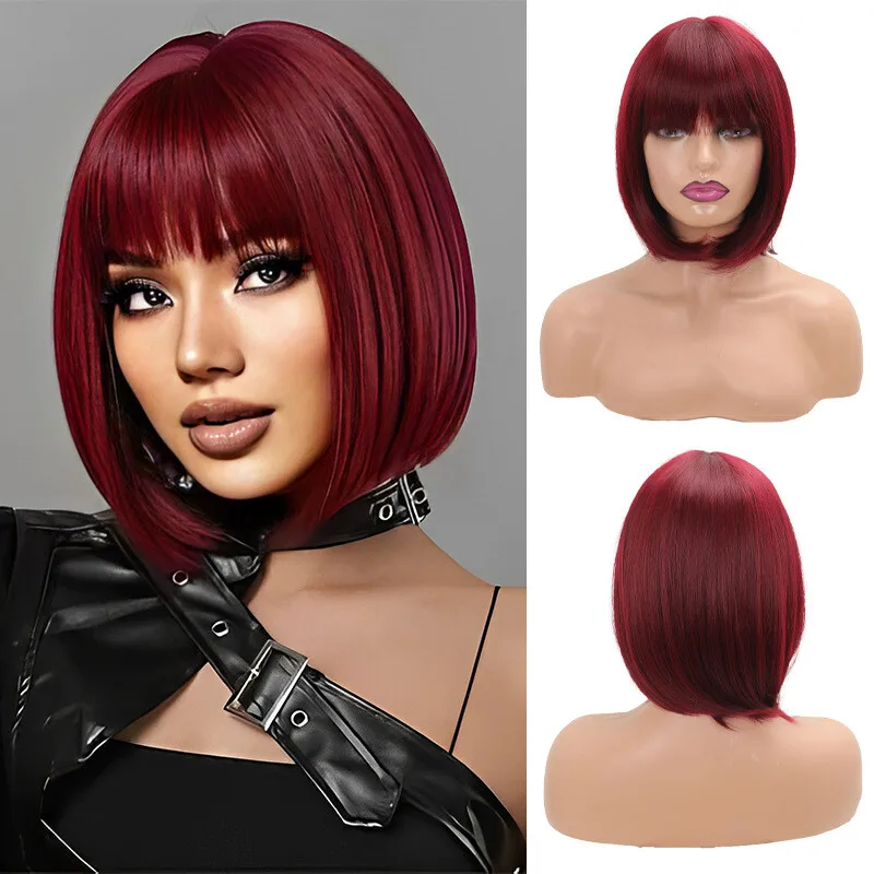 

Women Wig Short Curly Hair Wigs Ladies Party Wig Straight Full Wig
