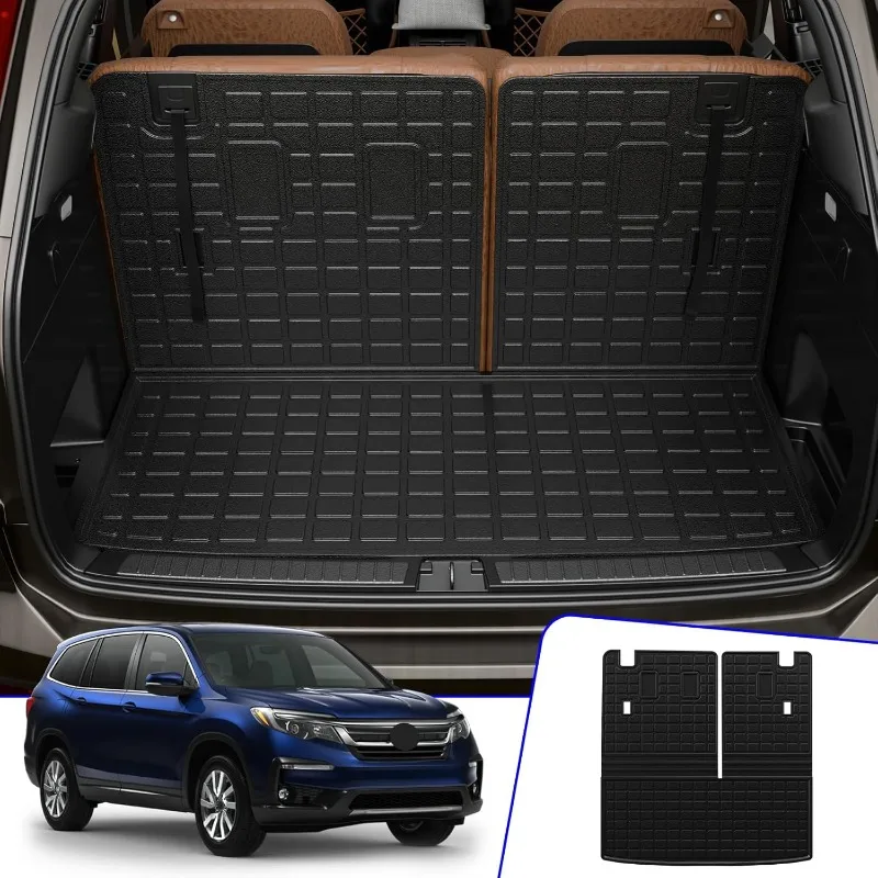 Cargo Mat Compatible  Back Seat Cover Protector Honda Pilot Accessories (Trunk Mat with Backrest Mat)