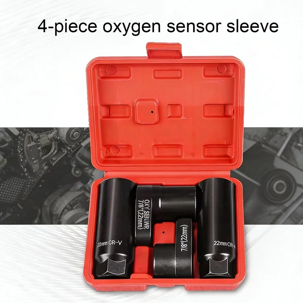 2026 New Tool 4PC Universal O2 Oxygen Sensor Socket Wrench Tool Remover Installer Set Box Oxygen Sensor Removing Tool Kit