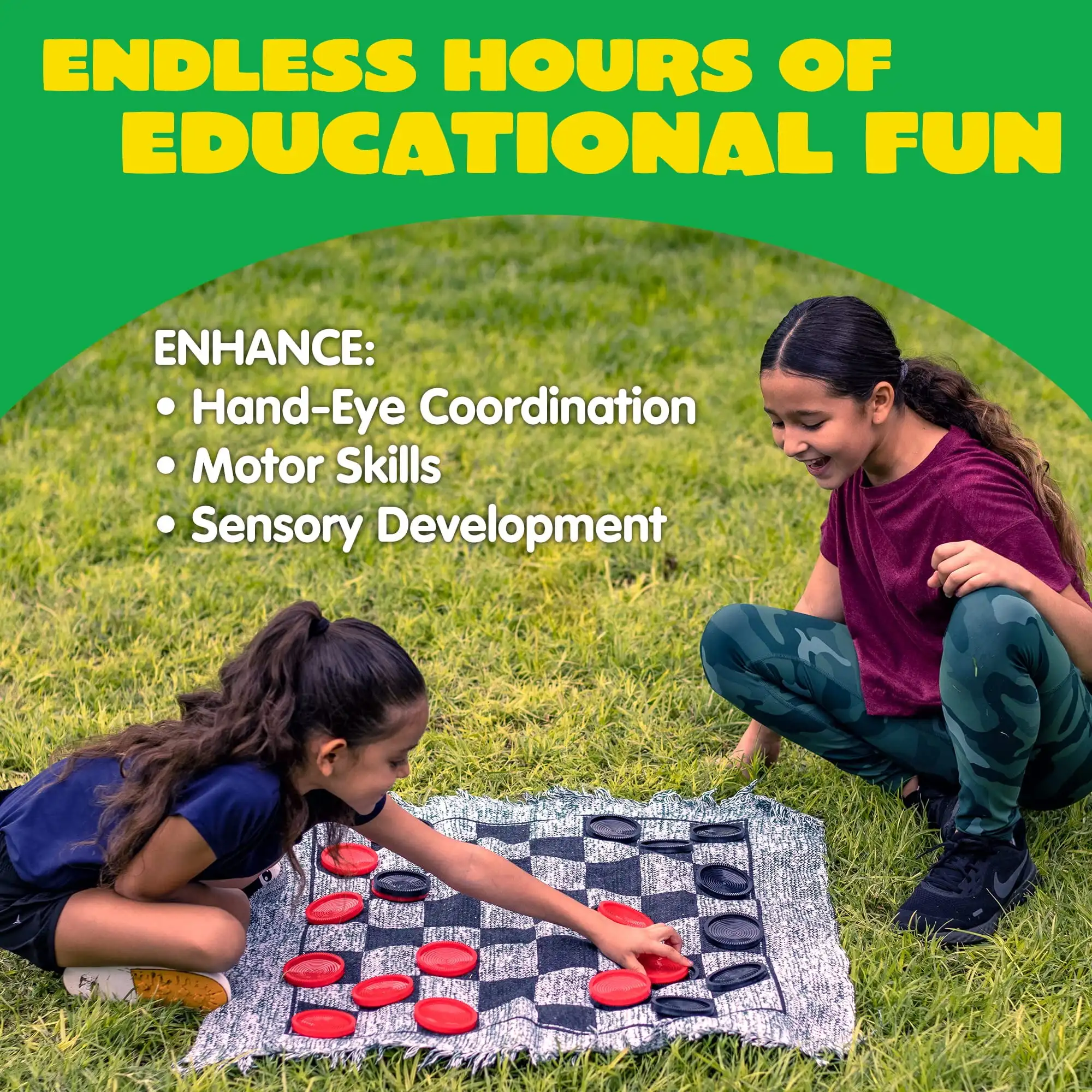 لعبة لعبة الداما العملاقة العتيقة 3 في 1 من Joyfy Tac Toe للأطفال في الهواء الطلق ألعاب عائلية للبالغين