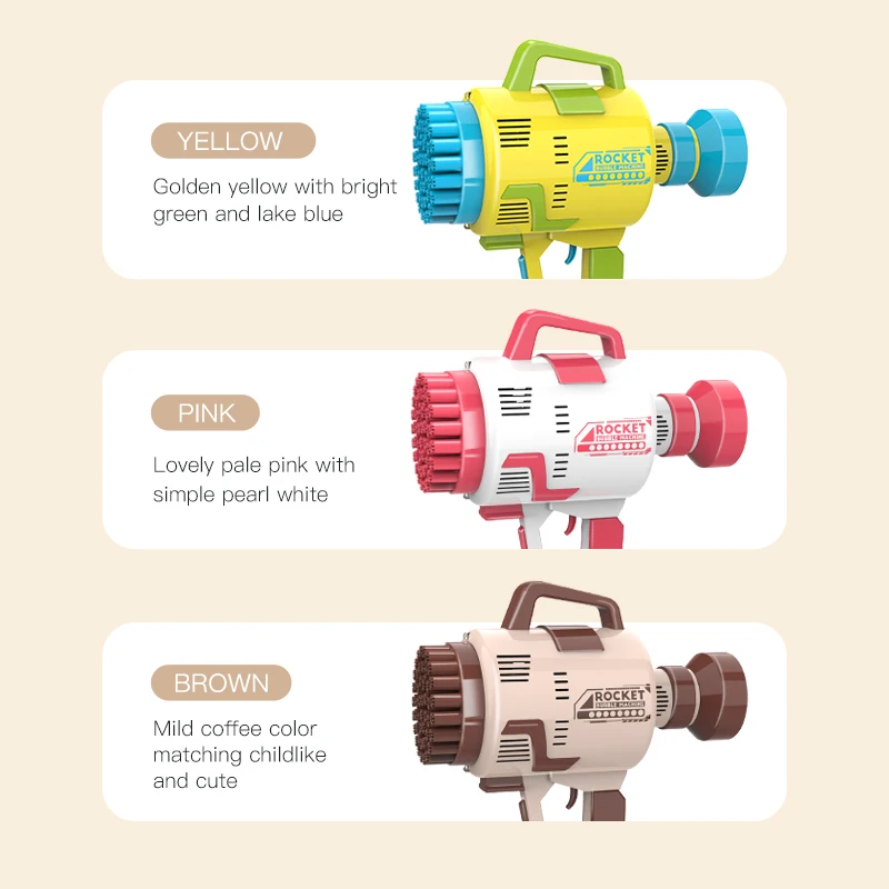 เครื่องทำฟองสบู่ไฟฟ้า Space Phantom แบบชาร์จไฟได้ 48 รู พร้อมไฟกระพริบสวยงาม