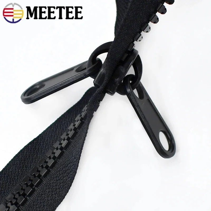 1Pc/2Pcs 5#8#10# 60-200Cm Open-End Resin Zipper Replacement for Jacket Coat Backpack Travel Bag Tent Outdoor Gear Sewing Repair