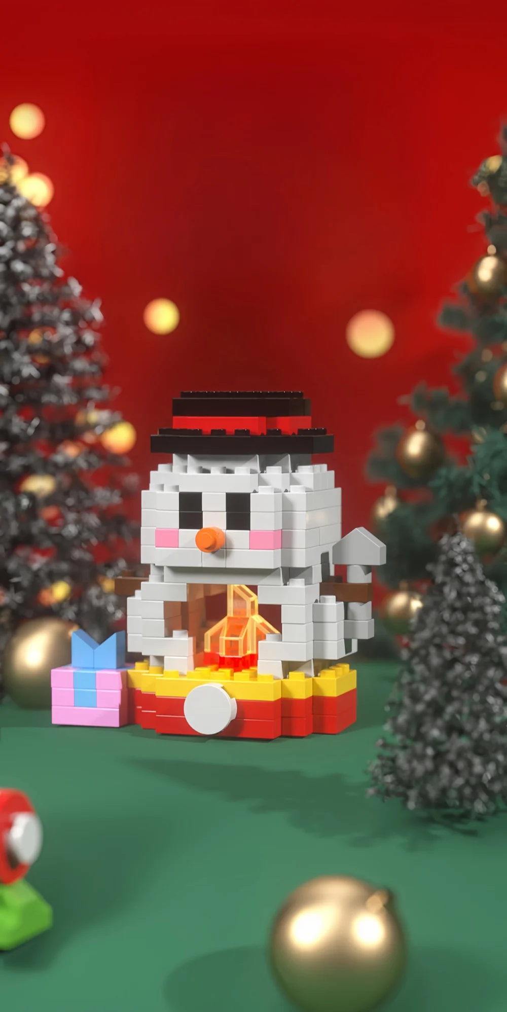 Weihnachtsgeschenke Micro Mini Bausteine – Weihnachtsmann, Weihnachtsbaum, Rentier, Schneemann, Zugelemente, Puzzle, Zusammenbauspielzeug – Detail 5