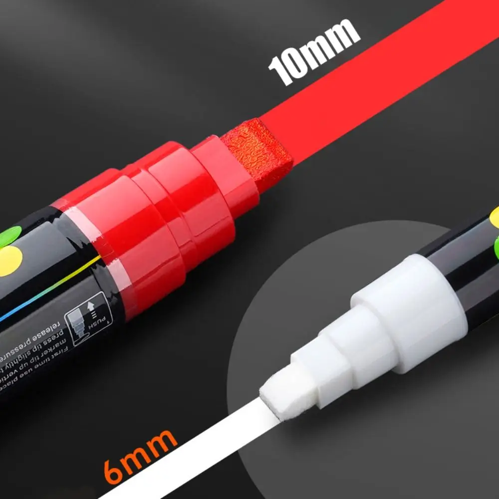 8 Color/Set Bold Highlighter Pen Fluorescent Portable Marker Pen Erasable Office Supplies Liquid Chalk for Advertising Board