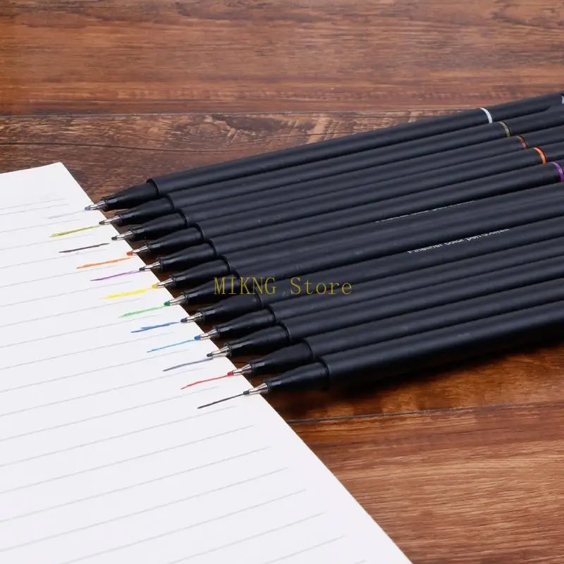 مجموعة أقلام Fineliner 12/24 لونًا 0.4 مللي متر خط طرف رفيع للكتابة قلم تحديد الرسم أفضل بيع