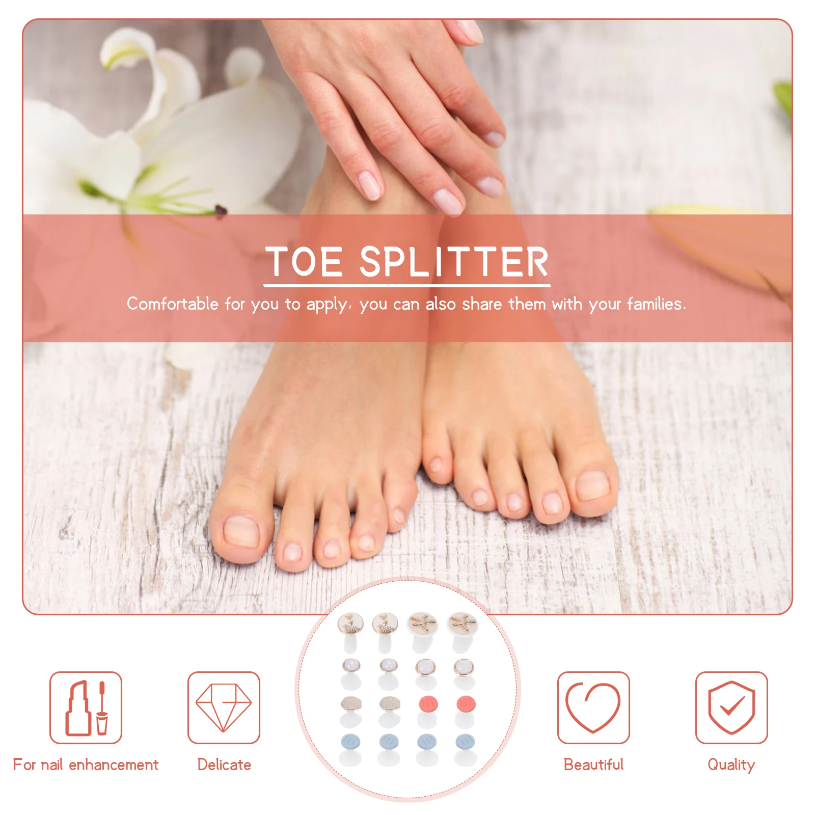 

Toe Separator for Nail Polish Silicone Splitter Separators Reusable Pedicure Tools