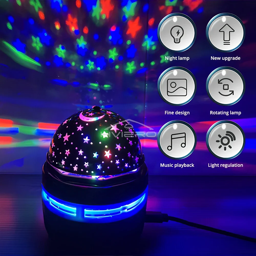 USB 테이블 램프 갤럭시 야간 조명 프로젝터 게임 룸 홈 시어터 천장 웨딩 장식 할로윈 자동으로 회전