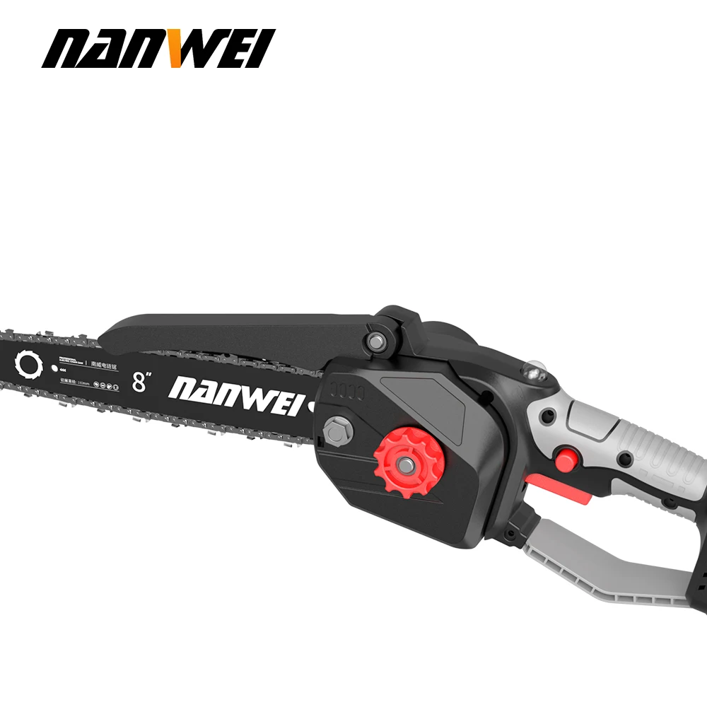NANWEI 21 فولت أداة تسجيل المحمولة الكهربائية منشار صغير 6/8 بوصة سعة البطارية الكبيرة الكهربائية سلسلة المنشار