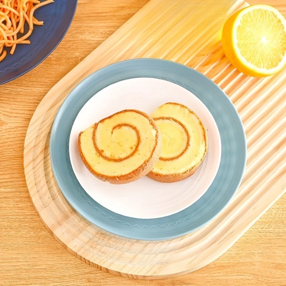 

4PCS Round Plastic Dessert Plate Reusable Heat-resistant Dinner Plate Microwave Safe Lightweight Fruit Dish Fruit