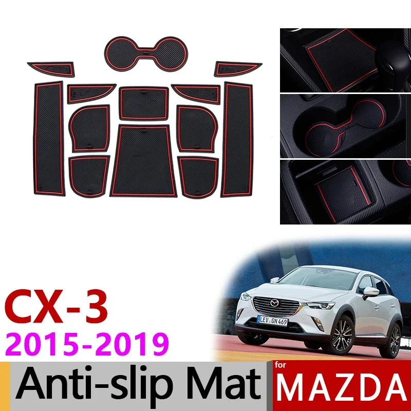 

Anti-Slip Gate Slot Mat Rubber Coaster for Mazda CX-3 2015 2016 2017 2018 2019 CX3 CX 3 Accessories Car Stickers Car Styling