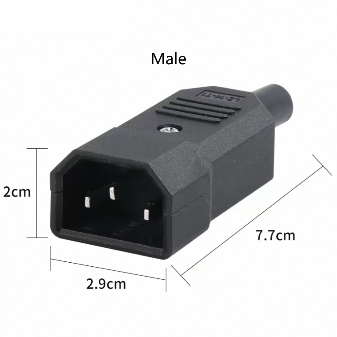 IEC Straight Cable Plug Connector C13 C14 10A 250V Black female&male Plug Rewirable Power Connector 3 pin AC Socket