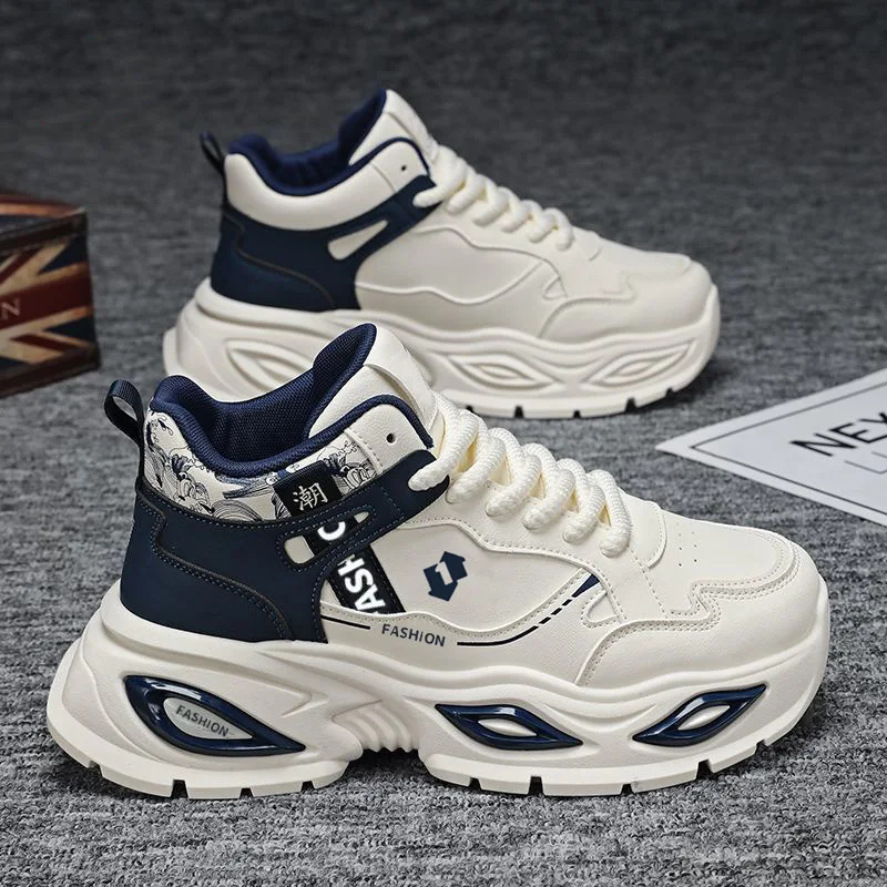 

Мужские высокие кроссовки на массивной платформе в стиле ретро, уличная обувь на толстой подошве, повседневные кроссовки для бега, износостойкая спортивная обувь