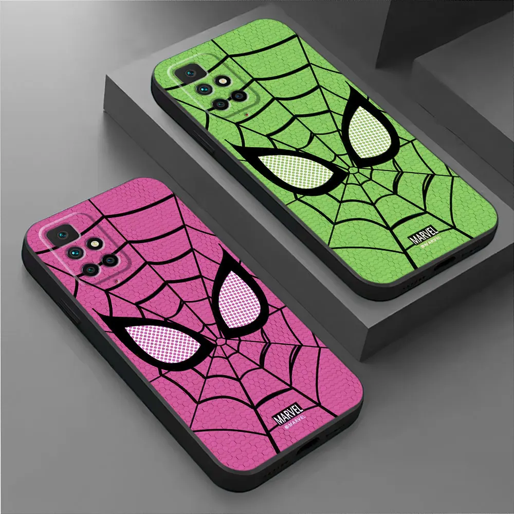 Marvel Sipider man Logo Case for Xiaomi Redmi Note 9T 8T 13 Pro 11 Pro 9 8 7 10 12 10S 12S 11S 9S Black Soft Armor Back Cover 