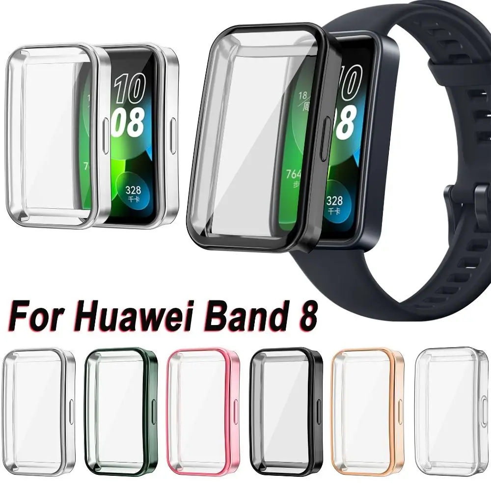 Screen Protector Case for Huawei Band 8 Full Coverage Bumper Soft TPU Protective Case Cover for Huawei band 8 Accessories