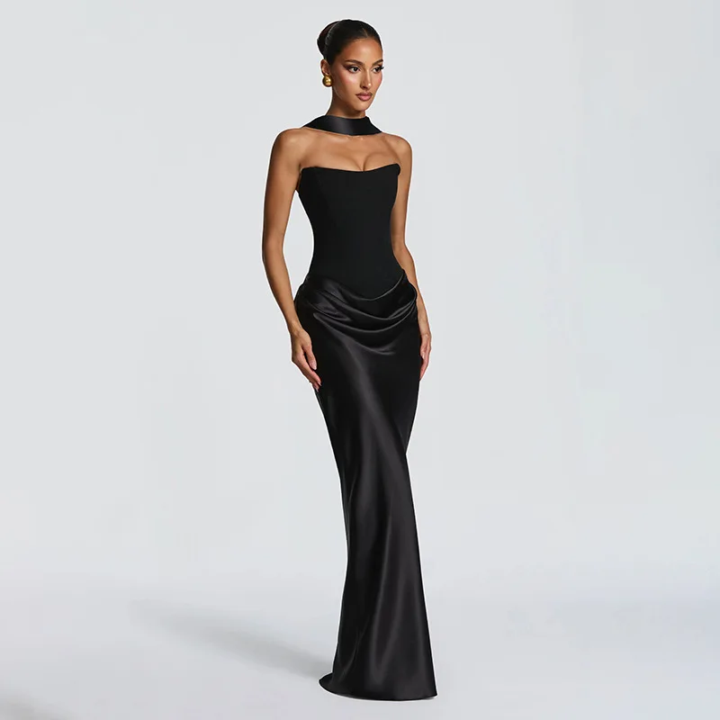 2026 Sommer Neues Elegantes Ärmelloses Figurbetontes Kleid für Damen mit Bandverzierung Formelles Bodycon-Kleid – Detail 26