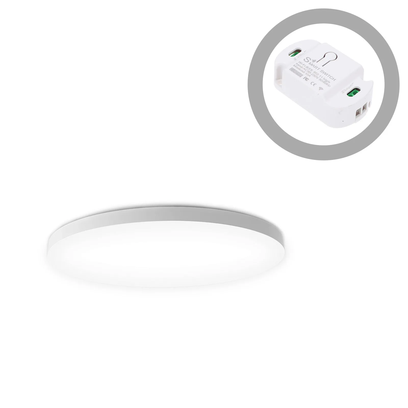 Smart WiFi Light Switch Wireless Home Controller No Wiring Phone App Timer Function Wi-Fi Enabled Mobile Light Switch