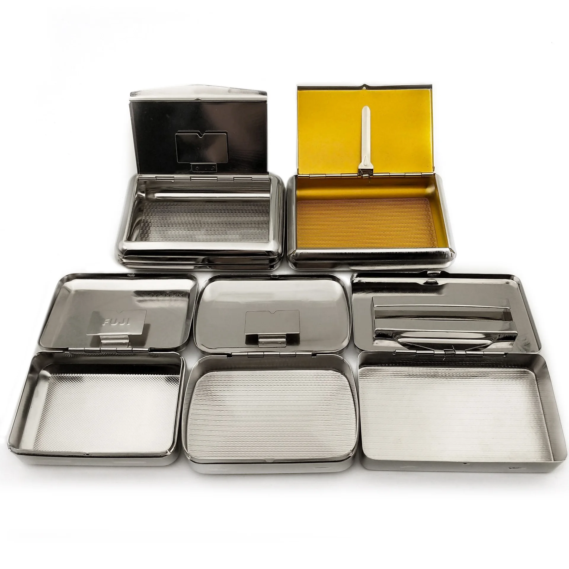 Portable Metal Cigarette Case Stainless Steel Tobacco Box Humidor Hand-rolled Tobacco Box