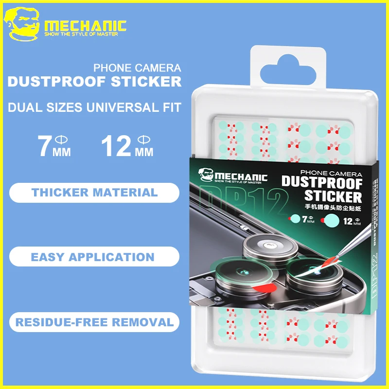 

MECHANIC DP12 1000 шт., пылезащитная наклейка с синим светом, защитная пленка от царапин для телефона, передняя и задняя камера, ремонтная крышка