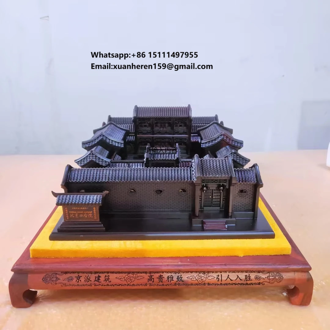 Customizable Exquisite Handmade Carved Quadrangle Rosewood Wooden Handicrafts Courtyard-Style Living Wooden Boxes Wall Signs