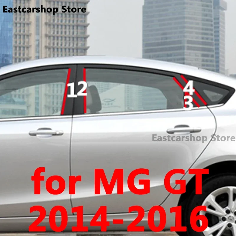 

For MG GT 2014 2015 2016 Car Middle Window B C Center Pillar Sticker PC Central Frame Strip Cover Protective Accessories