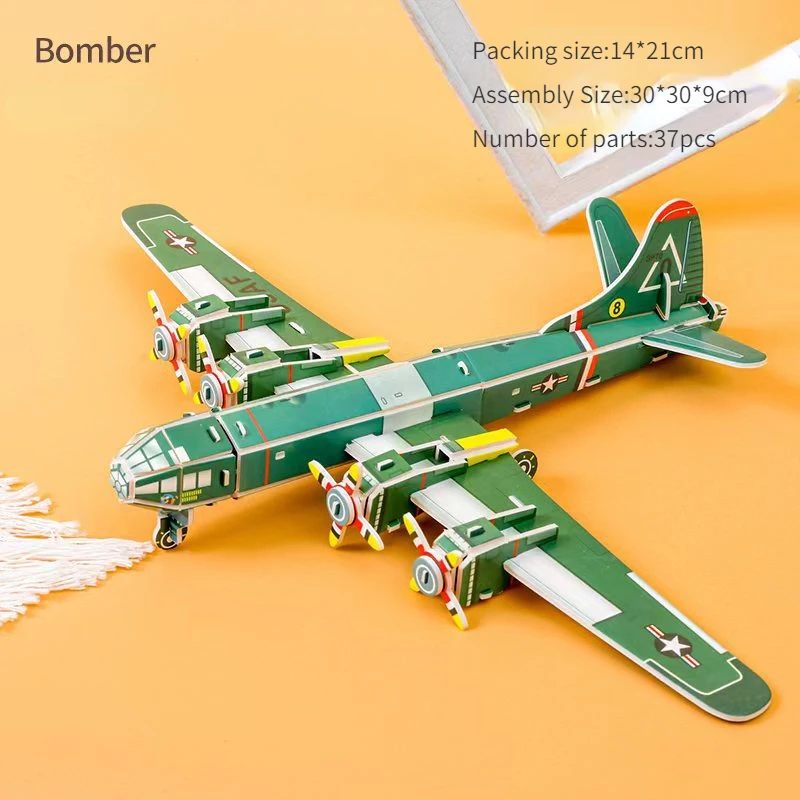 3d Military Series  Puzzle Tank Bomber Airplane Handmade DIY Puzzle Model Fun Puzzle Toys Children\'s Gifts Educational Toys