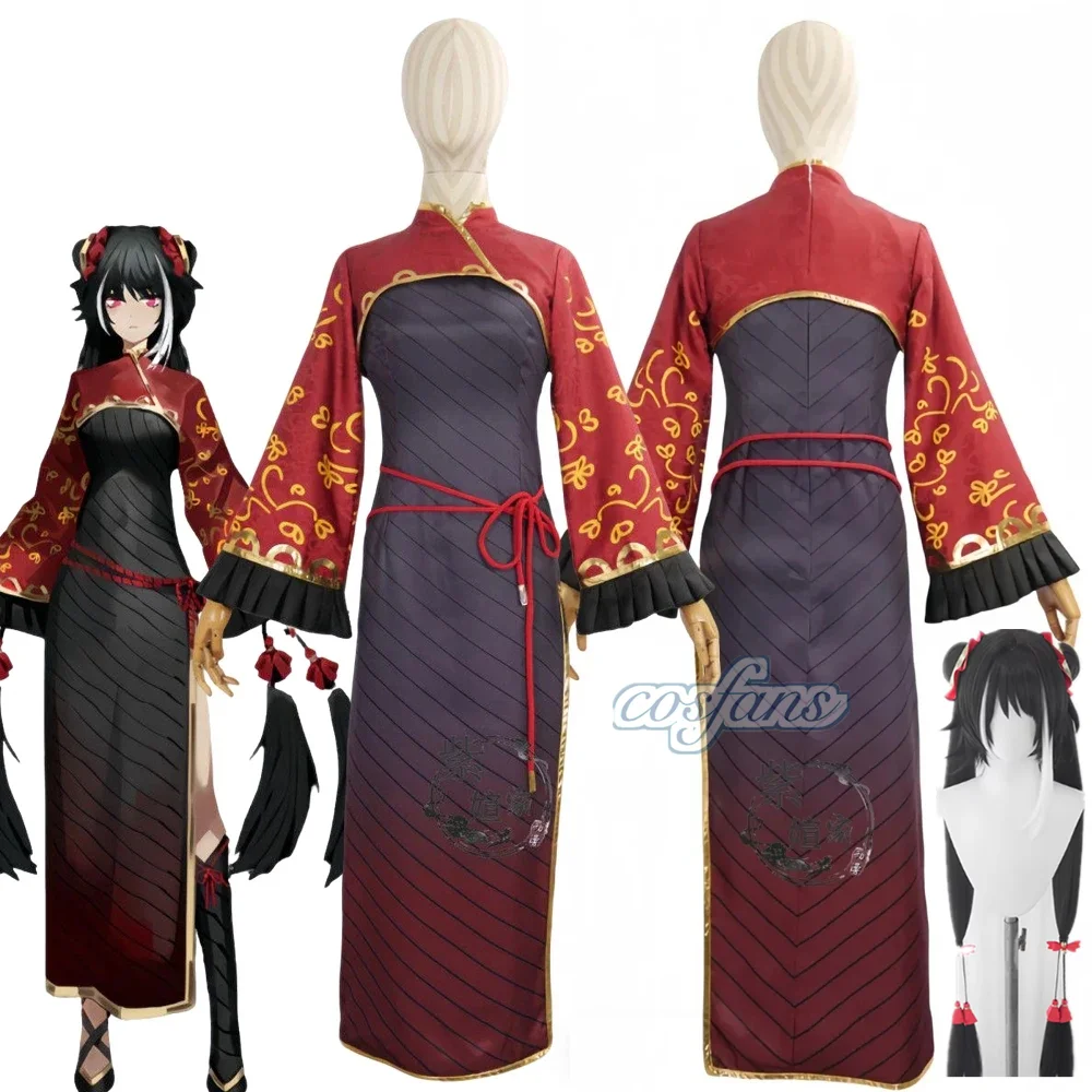 

Game Limbus Jia Xichun Cosplay Costume Women Men Dress Cheongsam Uniform Halloween Clothes